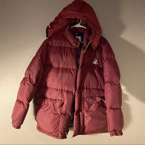 Maroon puffer jacket vintage ski coat large ⛷